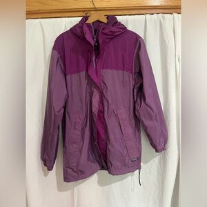 Cabelas woman’s size small purple wind jacket/coat with hood